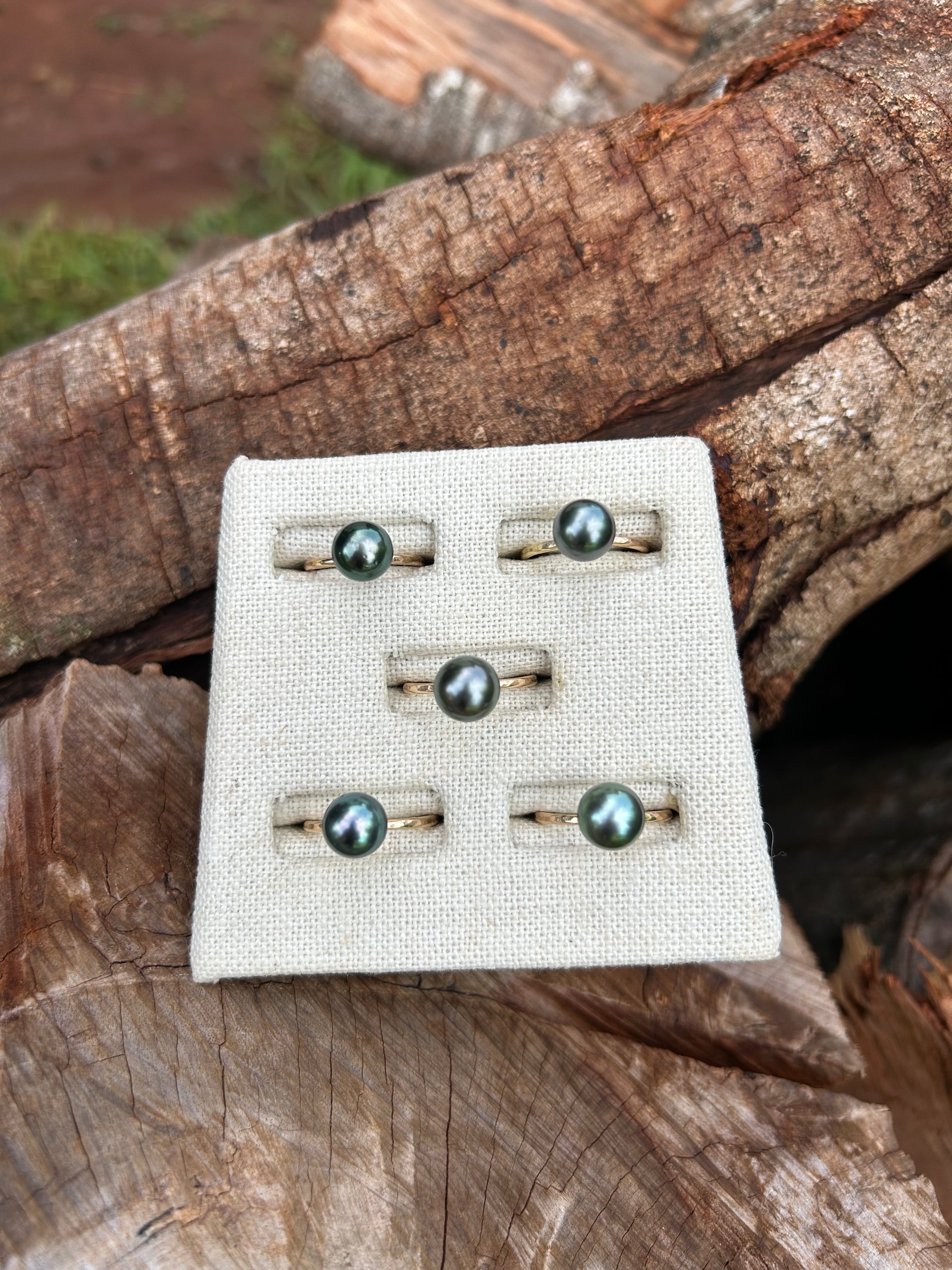 Simple Tahitian Pearl Ring