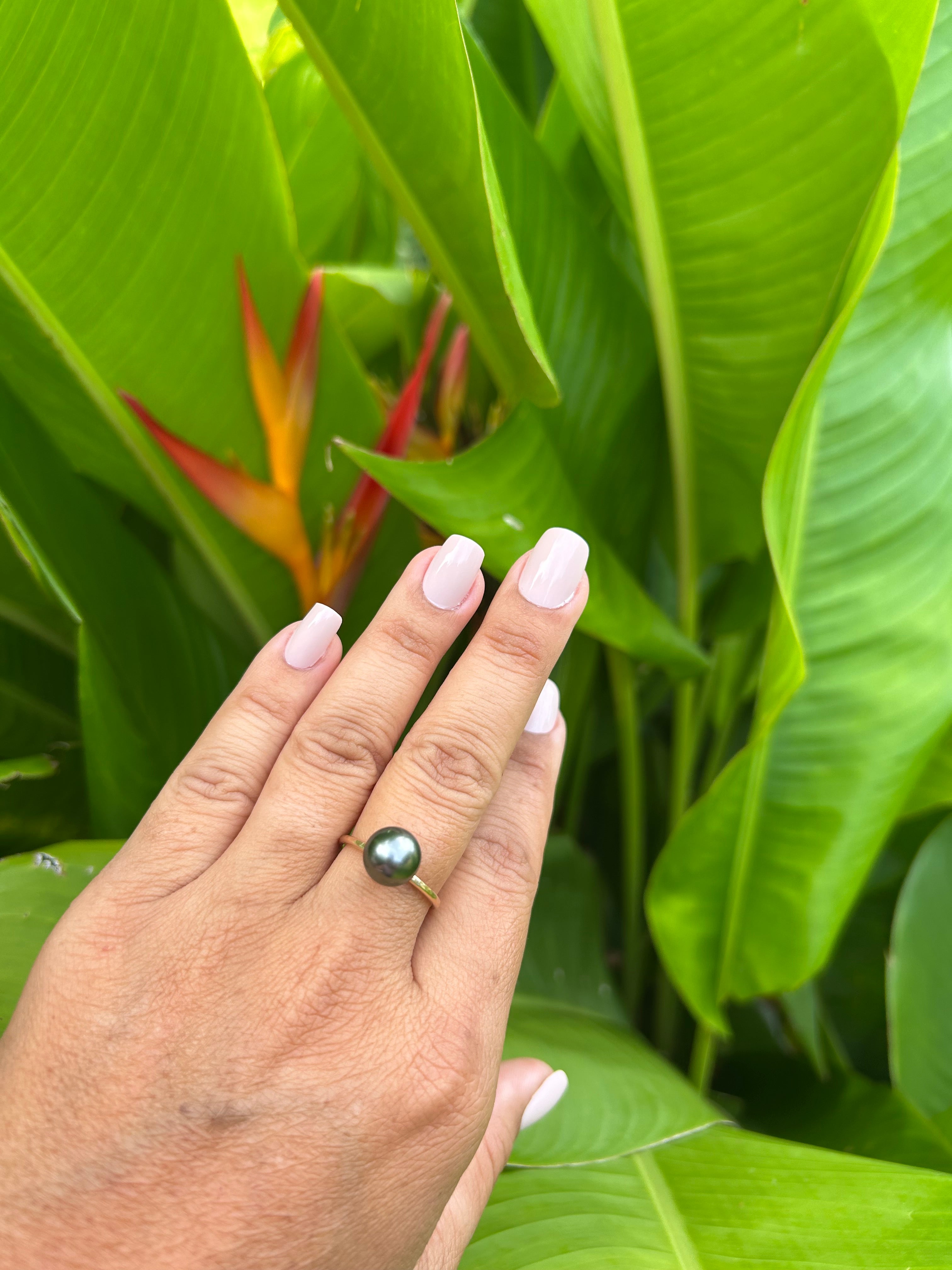 Simple Tahitian Pearl Ring