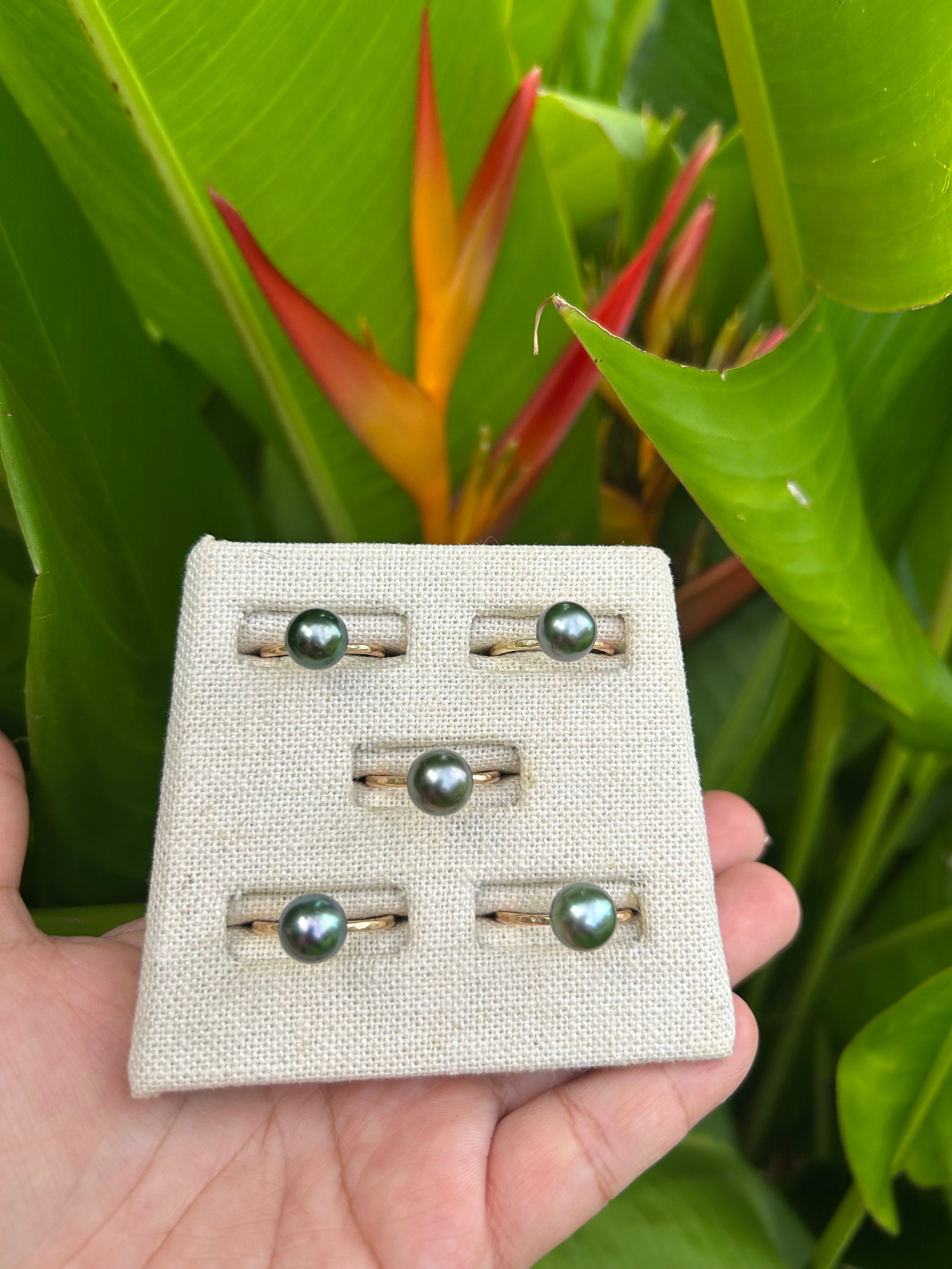 Simple Tahitian Pearl Ring