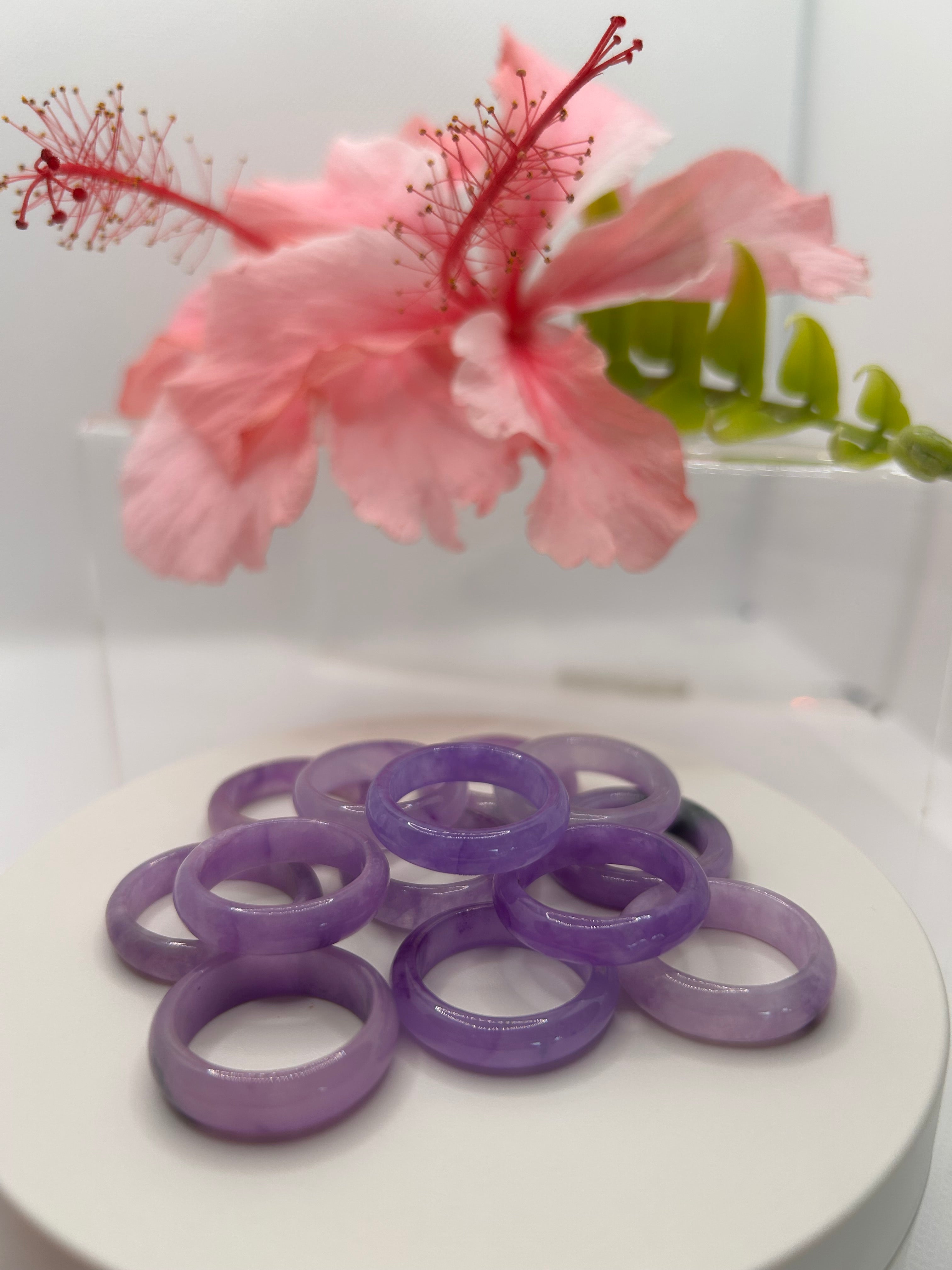 Lavender and Purple Jade Rings
