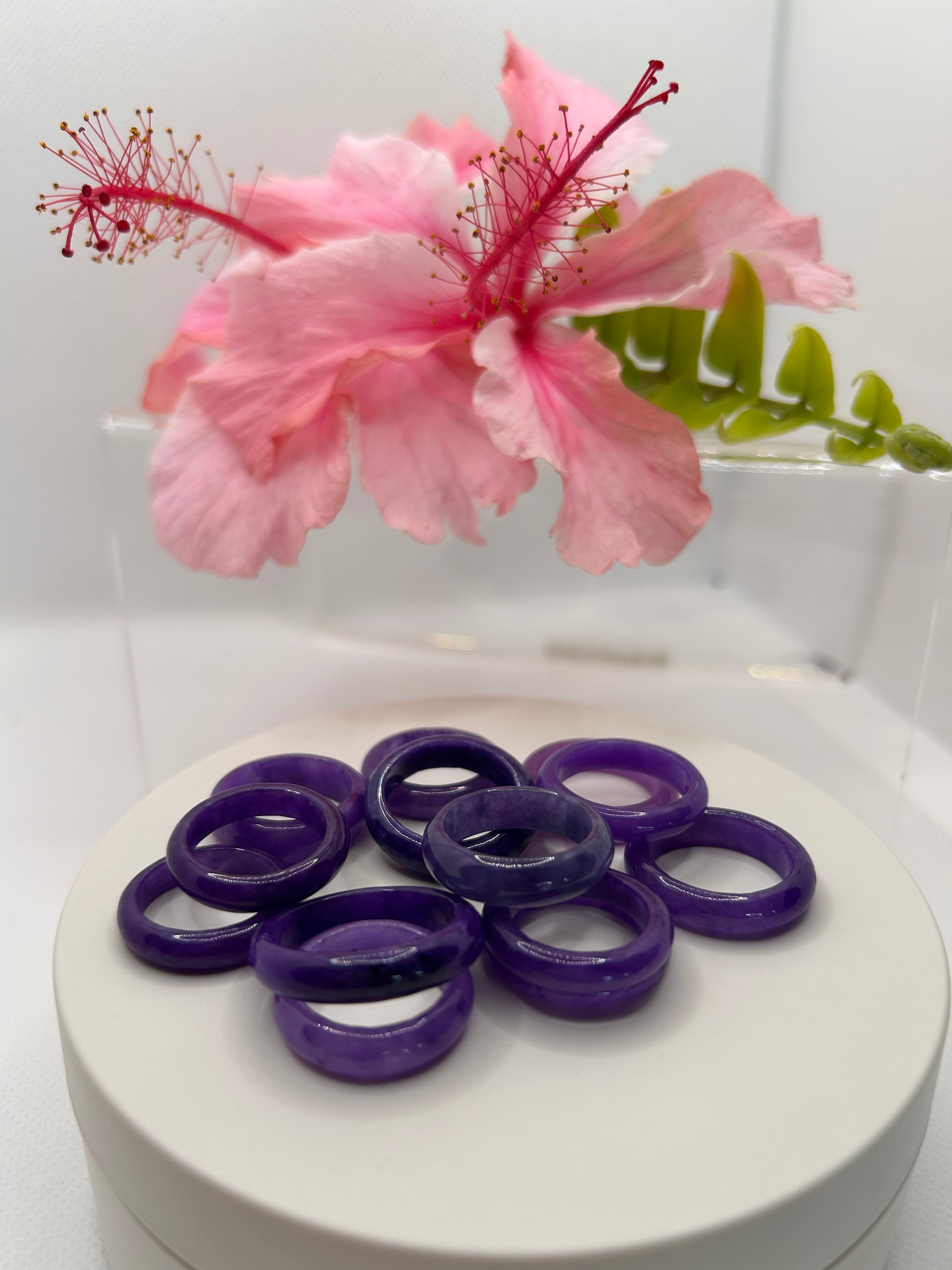 Lavender and Purple Jade Rings