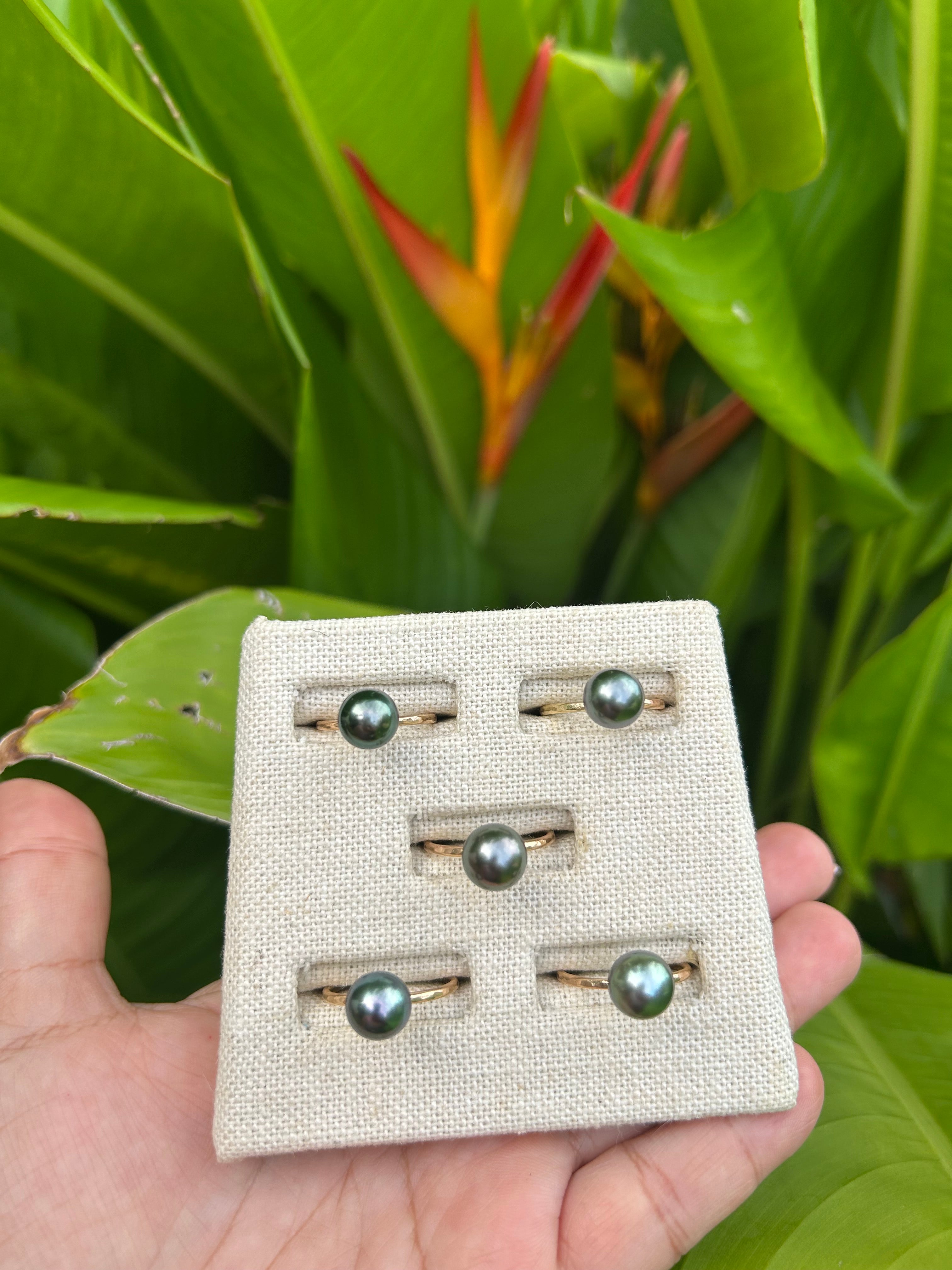 Simple Tahitian Pearl Ring