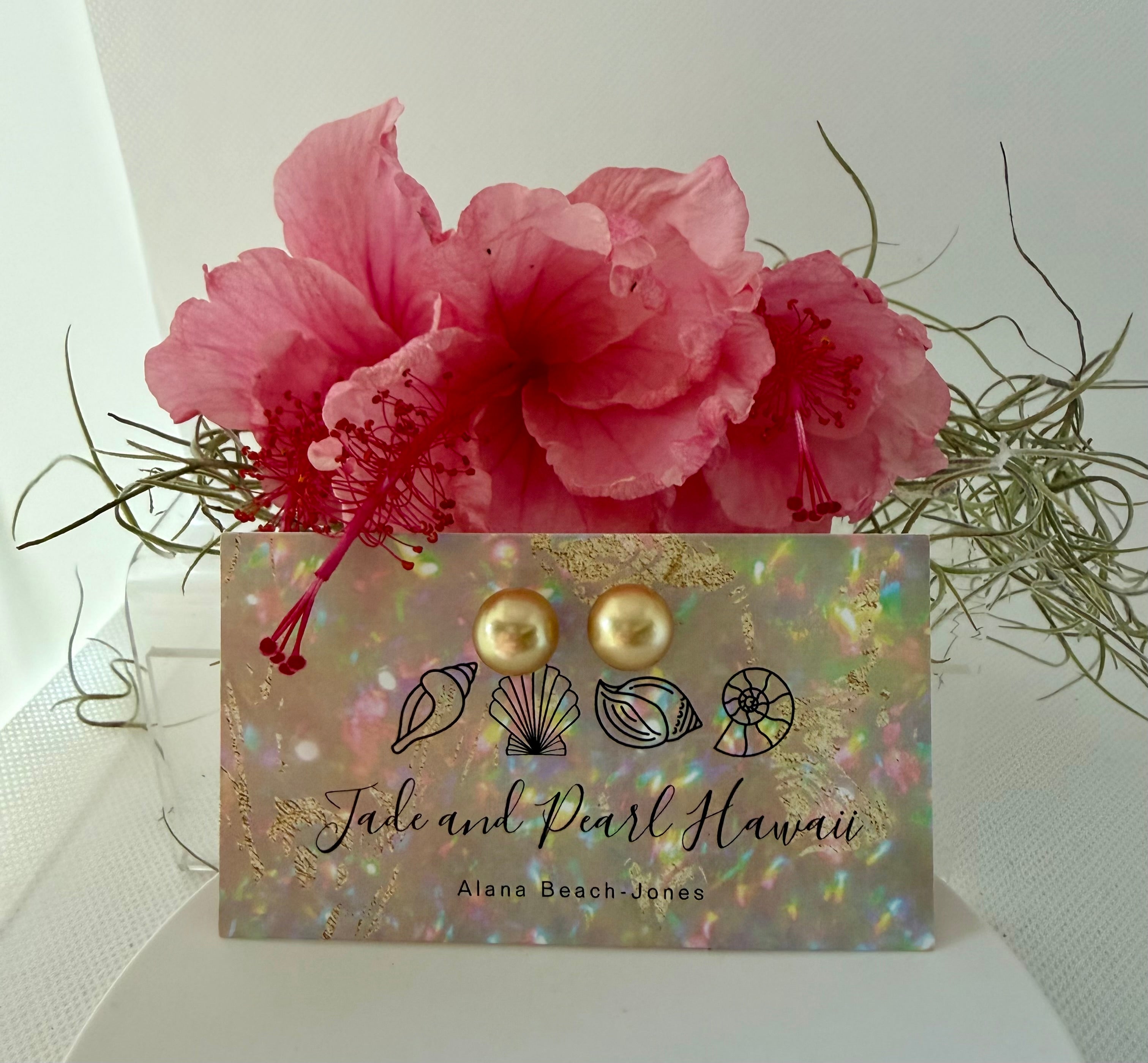 Golden South Sea Pearl Stud Earrings