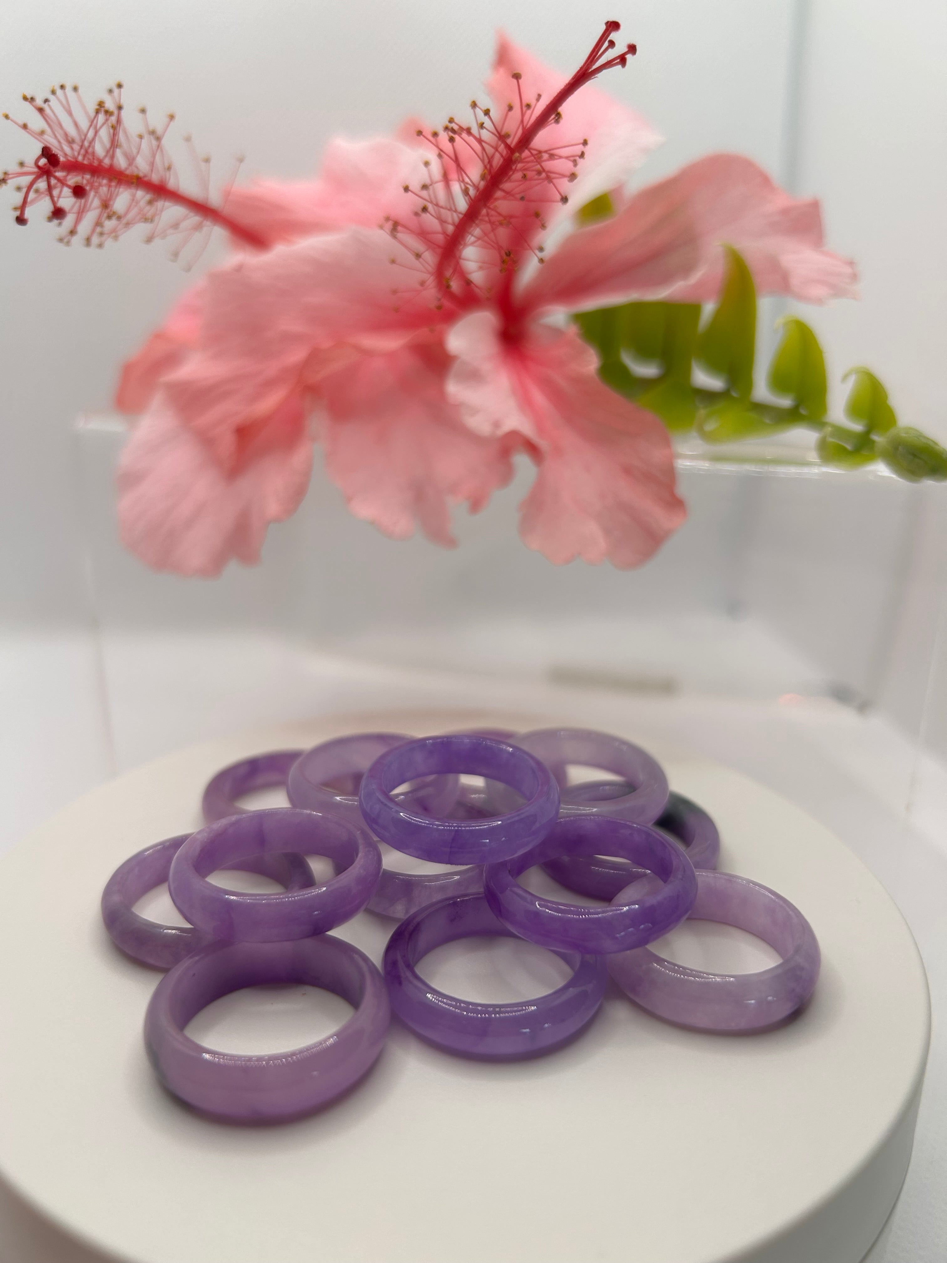 Lavender and Purple Jade Rings