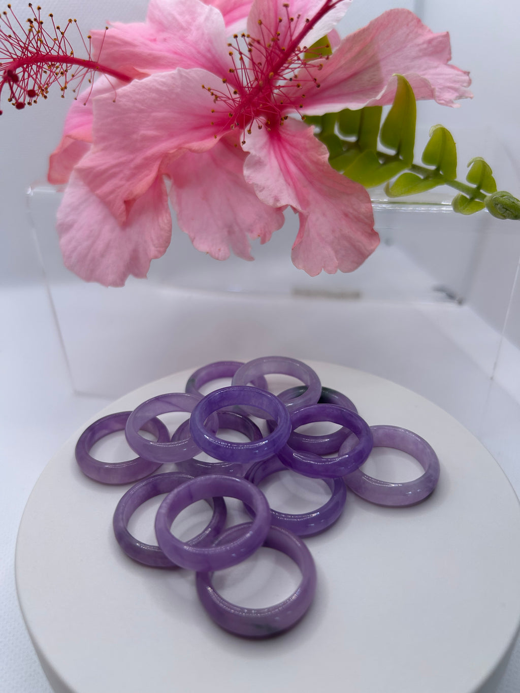 Lavender and Purple Jade Rings