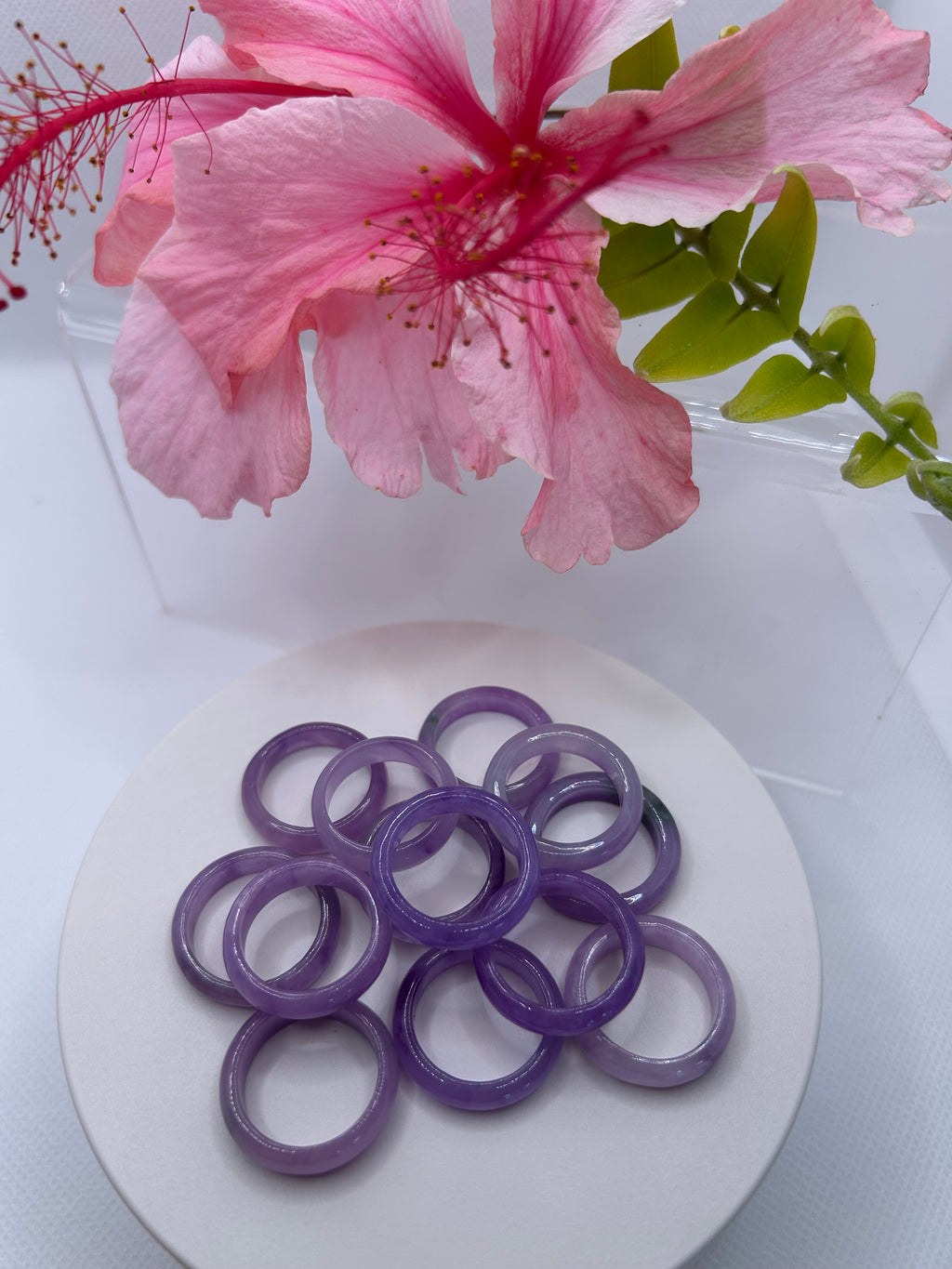 Lavender and Purple Jade Rings