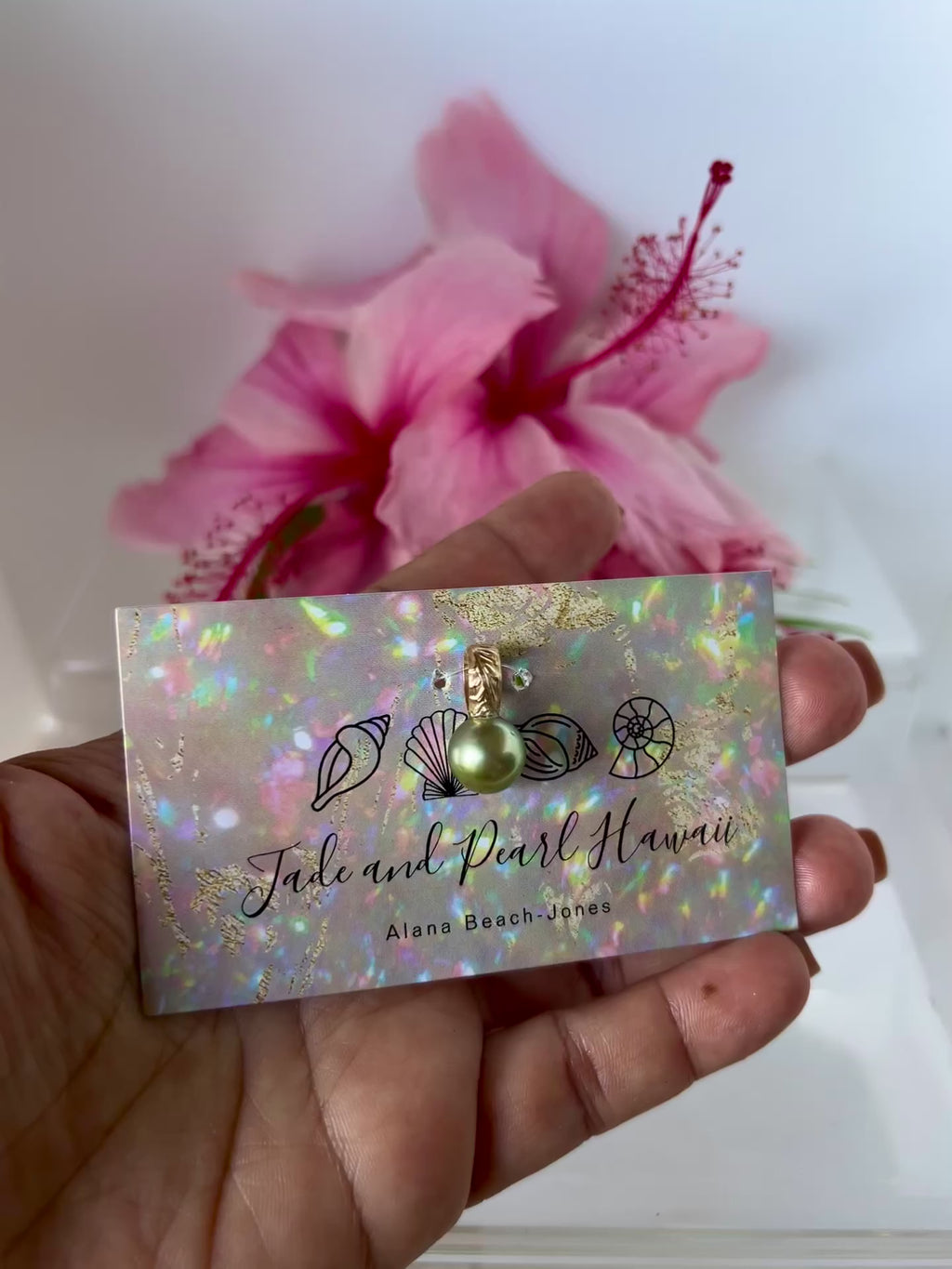 Heirloom Pistachio Pearl Pendant