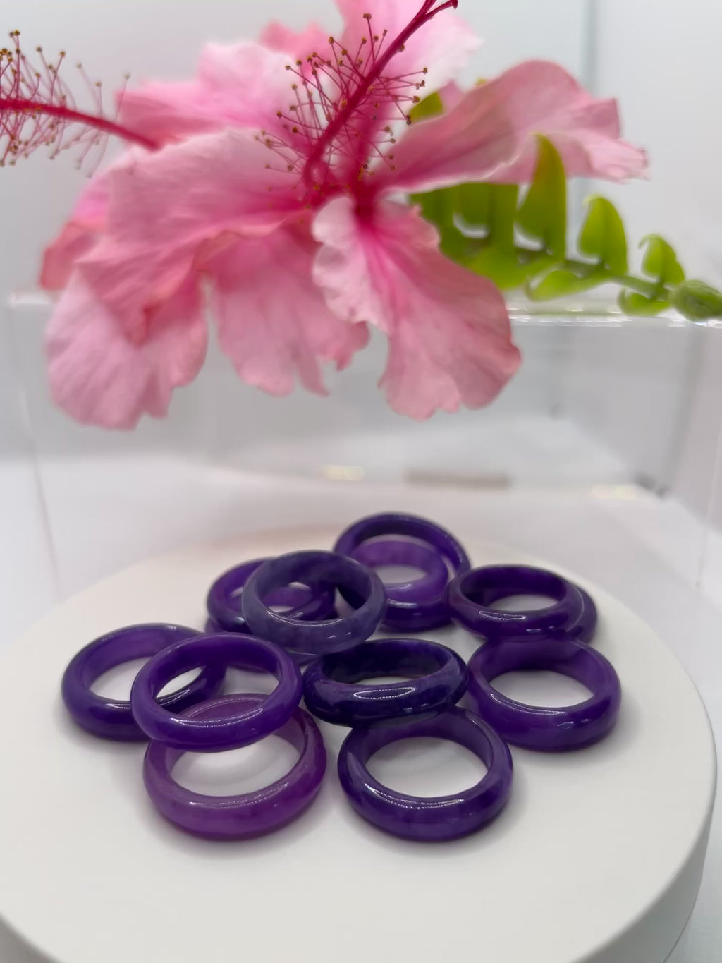 Lavender and Purple Jade Rings