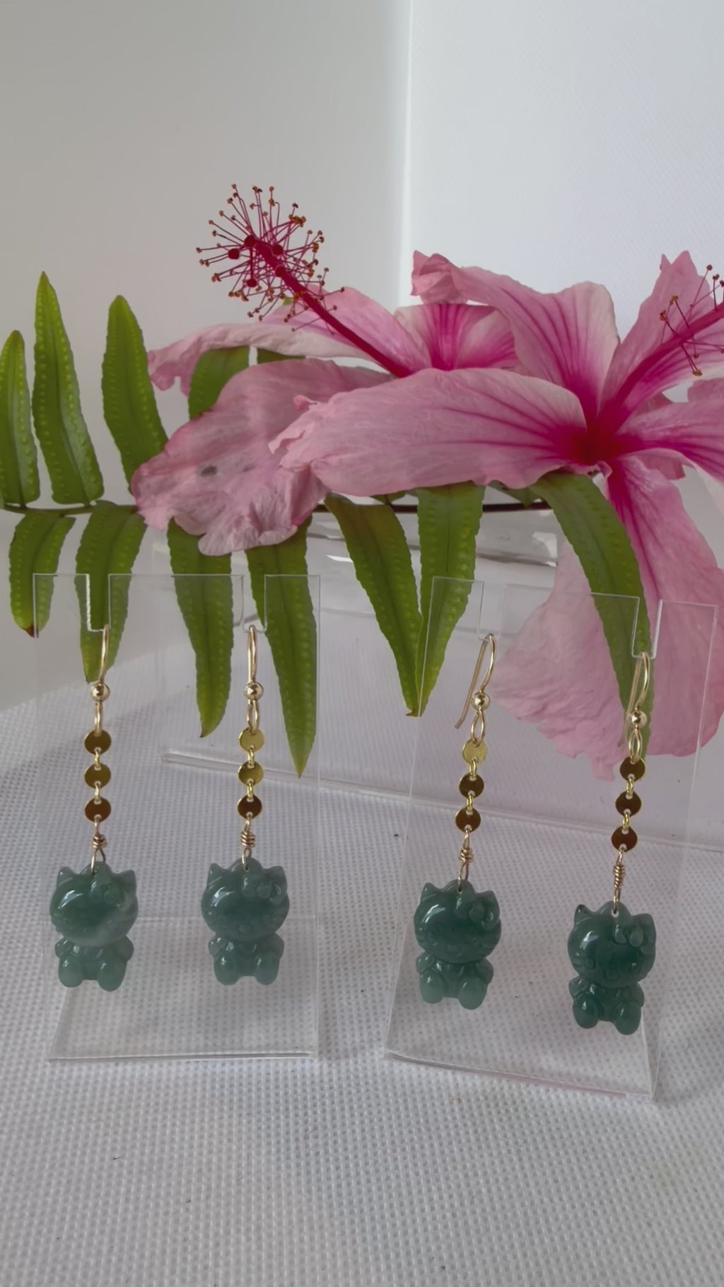 HK Earrings Blue Jade