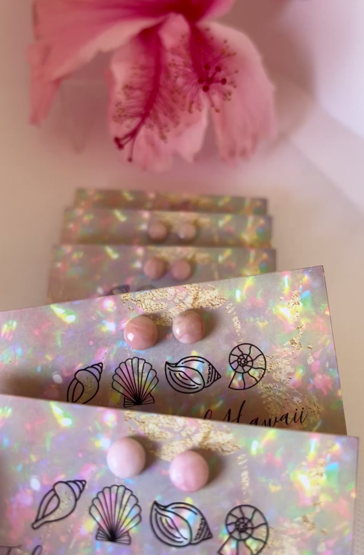 Peruvian Pink Opal Stud Earrings